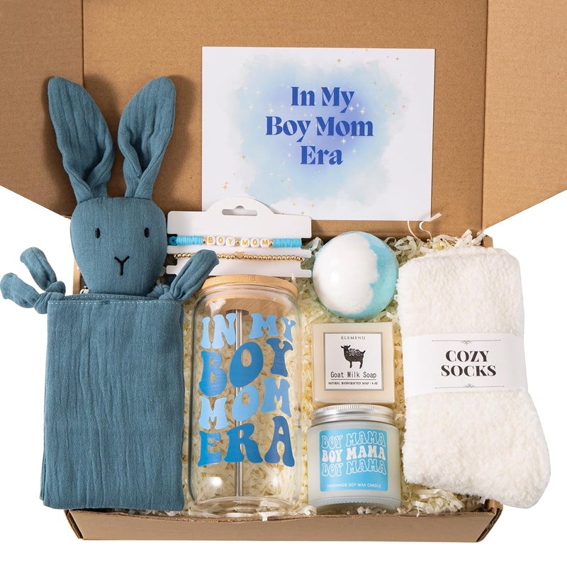 ELEMENU New Mom Gifts, Baby Shower Gifts for Boys, New Mom Gift Basket After Birth, Pregnancy Gifts for First-Time Mom, Expecting Mom, New Mom Care Package After Baby, Postpartum Gifts for Mom, Boy Mom Gift - Image 1